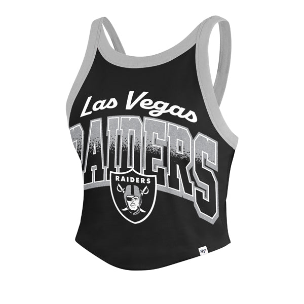 LAS VEGAS RAIDERS WOMEN'S '47 BRAND SHIMMER SHADOW TANK TOP - BLACK/GREY