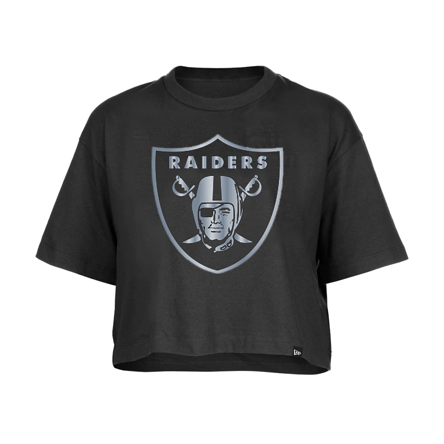 LAS VEGAS RAIDERS WOMEN'S BOX LOGO CROPPED T-SHIRT