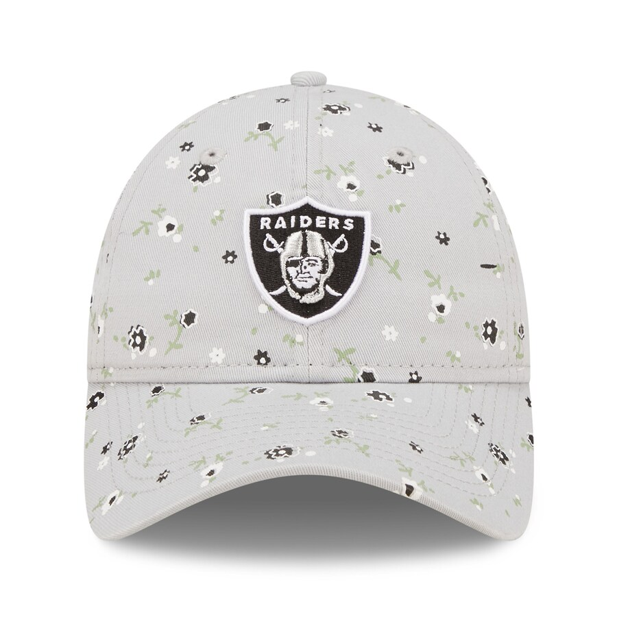 LAS VEGAS RAIDERS WOMEN'S FLORAL 9TWENTY ADJUSTABLE HAT - GRAY