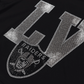 LAS VEGAS RAIDERS WOMEN'S FOCO RHINESTONE LOGO CROP TOP T-SHIRT - BLACK