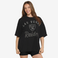 LAS VEGAS RAIDERS WOMEN'S FOCO RHINESTONE LOGO OVERSIZED T-SHIRT - BLACK