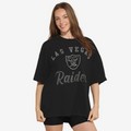 LAS VEGAS RAIDERS WOMEN'S FOCO RHINESTONE LOGO OVERSIZED T-SHIRT - BLACK