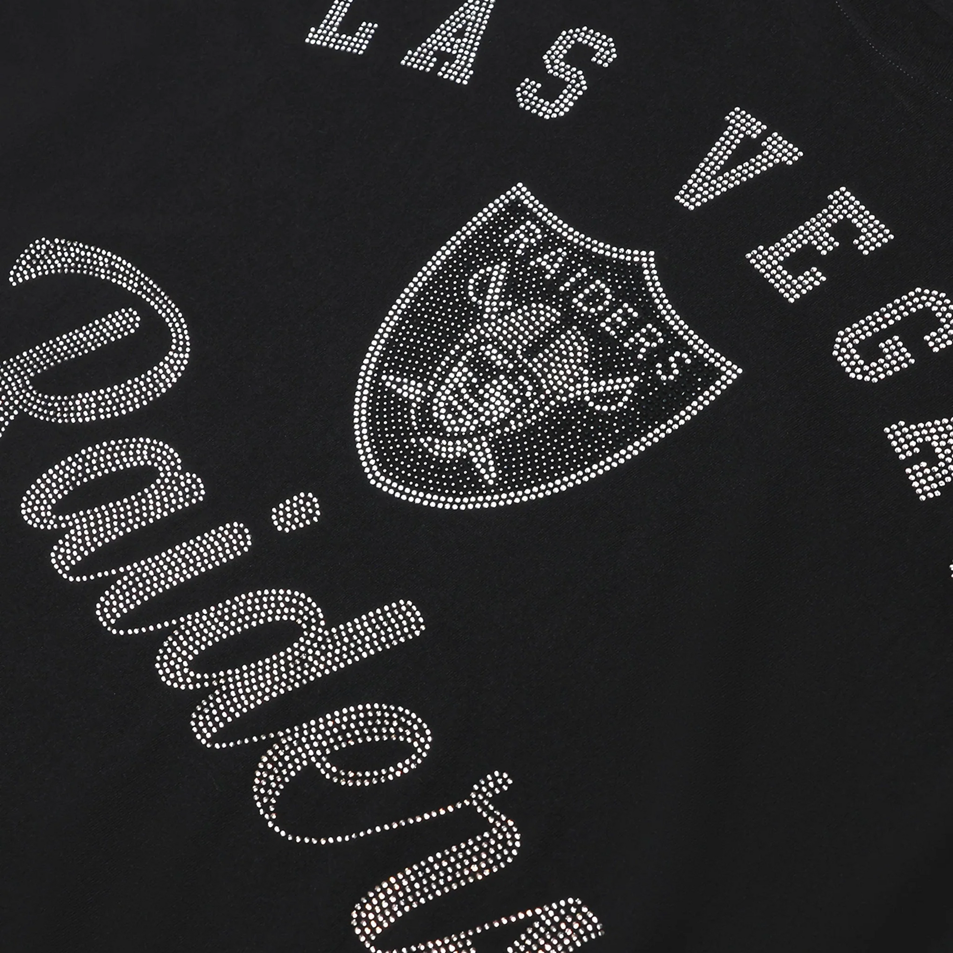 LAS VEGAS RAIDERS WOMEN'S FOCO RHINESTONE LOGO OVERSIZED T-SHIRT - BLACK