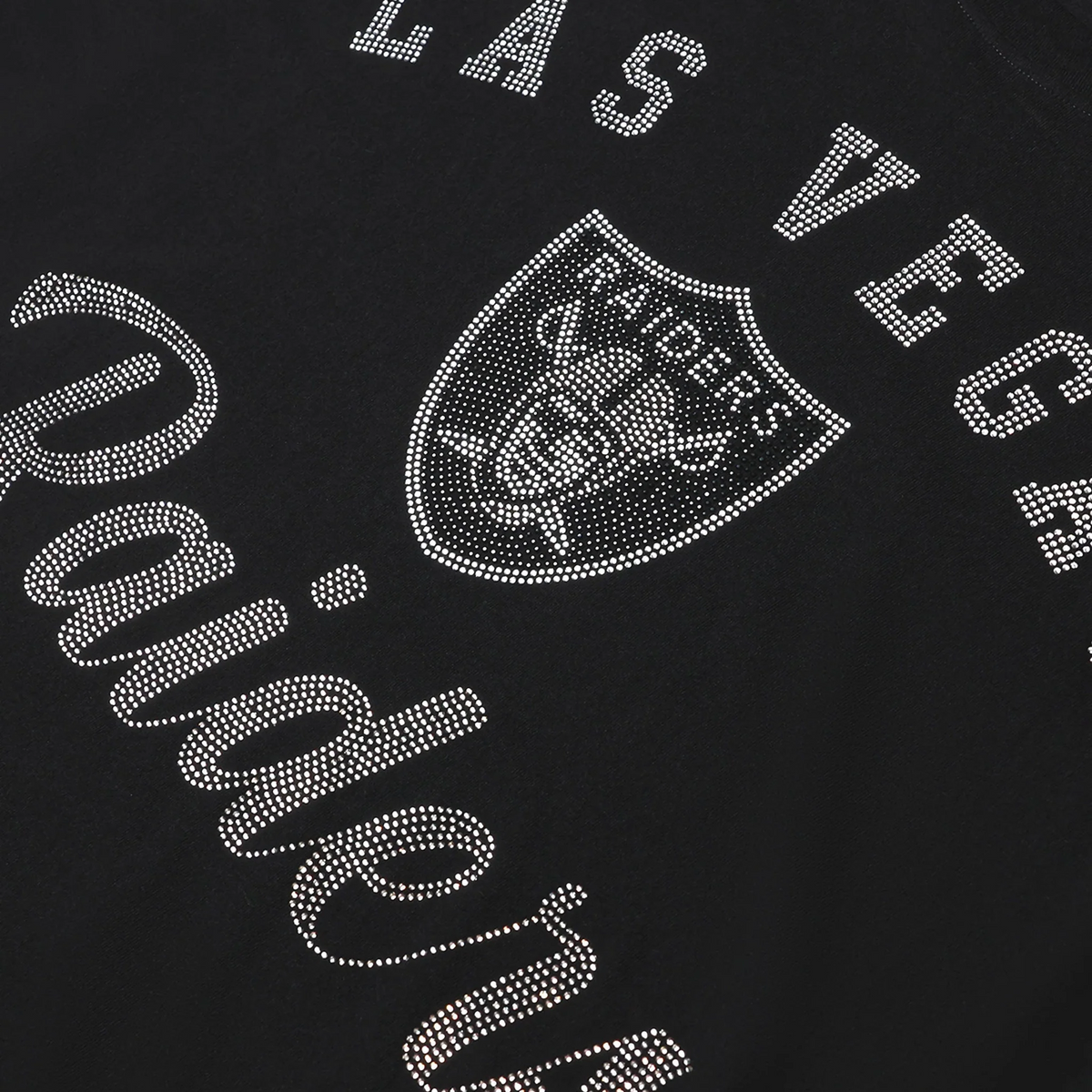 LAS VEGAS RAIDERS WOMEN'S FOCO RHINESTONE LOGO OVERSIZED T-SHIRT - BLACK