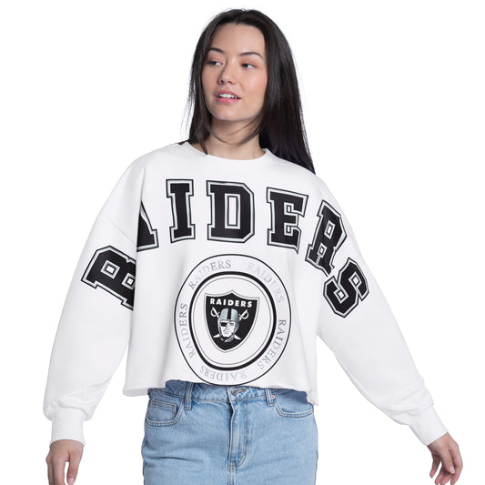 LAS VEGAS RAIDERS WOMEN'S G-III 4HER BY CARL BANKS BLEACHERS SWEATSHIRT - WHITE