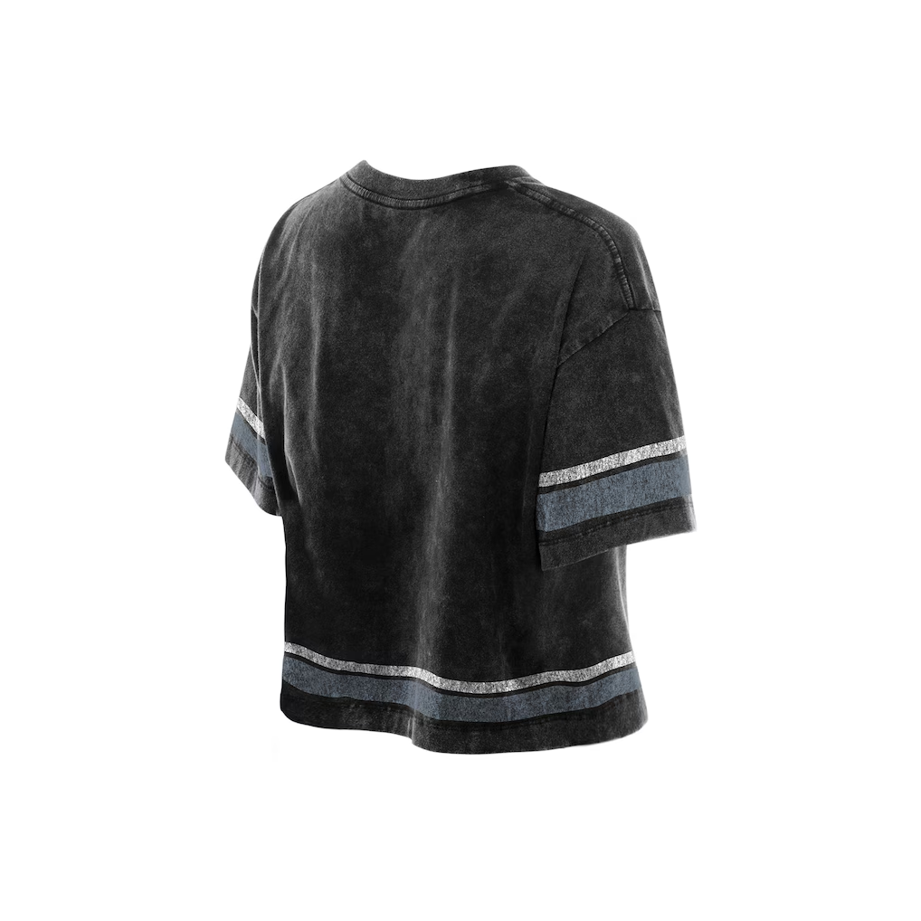 LAS VEGAS RAIDERS WOMEN'S NEW ERA LIFE STYLE STONE WASH BOXY CROPPED T-SHIRT - BLACK
