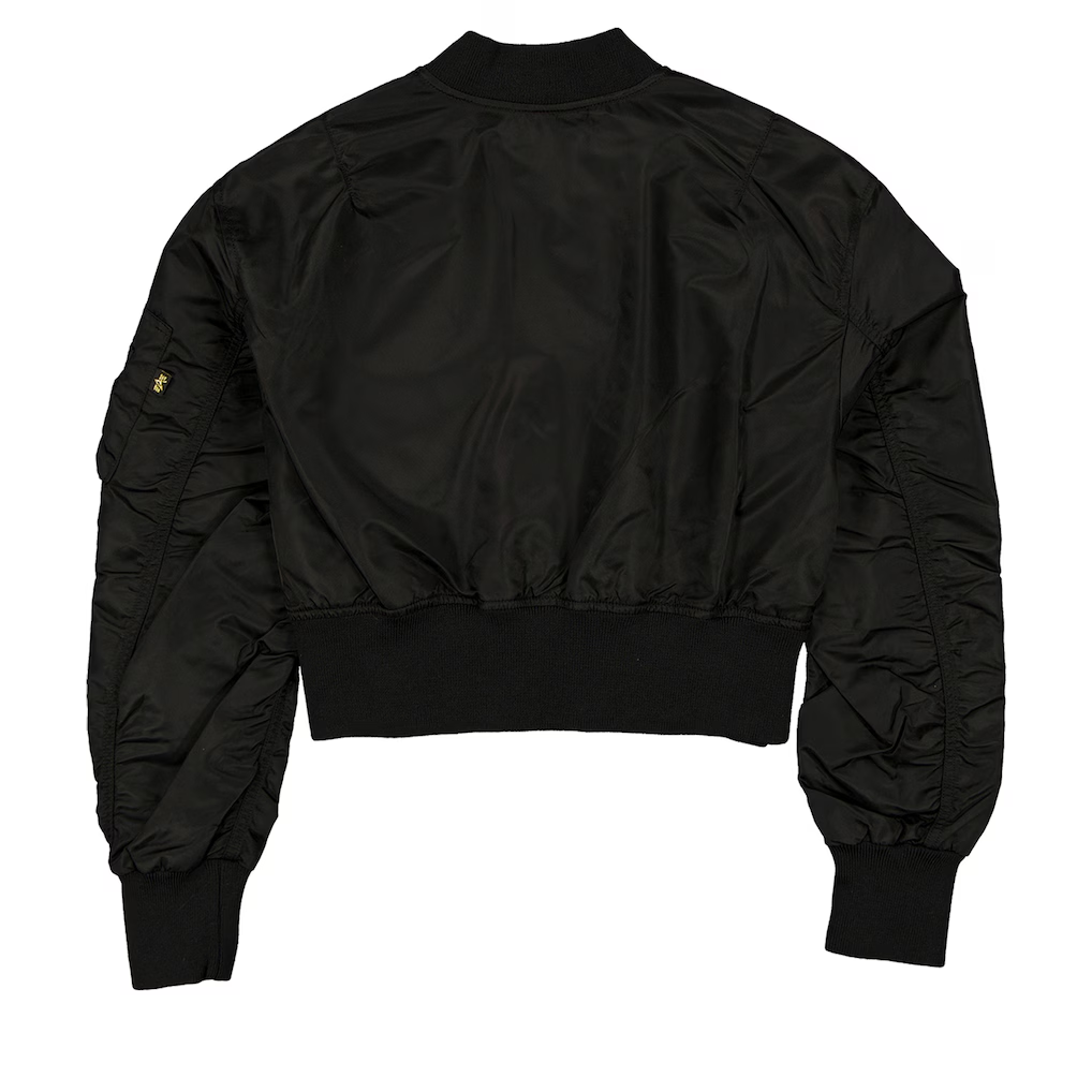 LAS VEGAS RAIDERS WOMEN'S NEWERA X ALPHA INDUSTRIES CROPPED FULL-ZIP JACKET - BLACK/SILVER