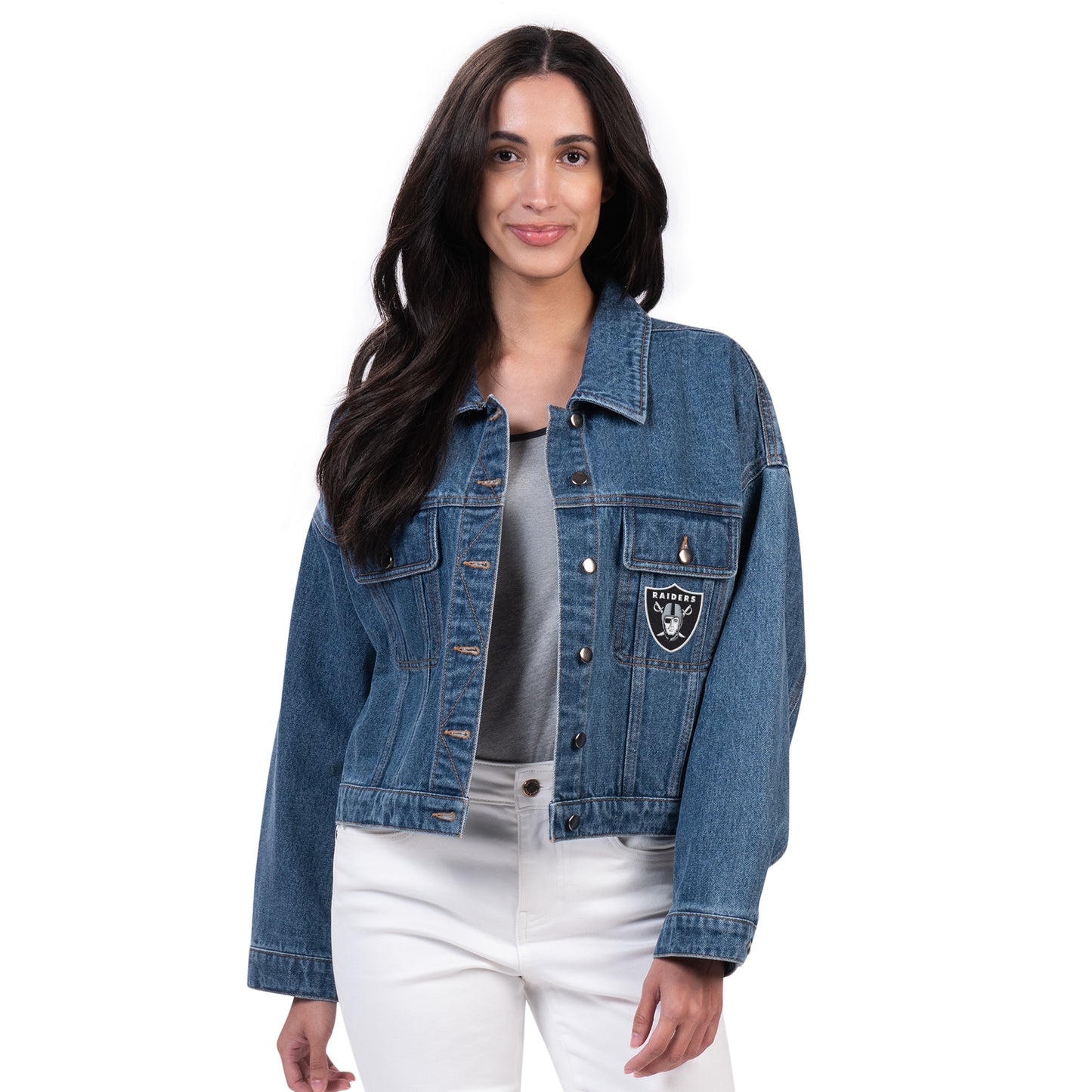 LAS VEGAS RAIDERS WOMEN'S VICTORY DENIM JACKET