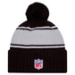 LAS VEGAS RAIDERS YOUTH 2024 NFL SIDELINE CUFFED KNIT BEANIE WITH POM - BLACK
