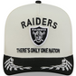LAS VEGAS RAIDERS YOUTH 2025 NFL DRAFT 9FIFTY A-FRAME SNAPBACK HAT - CHROME WHITE/BLACK