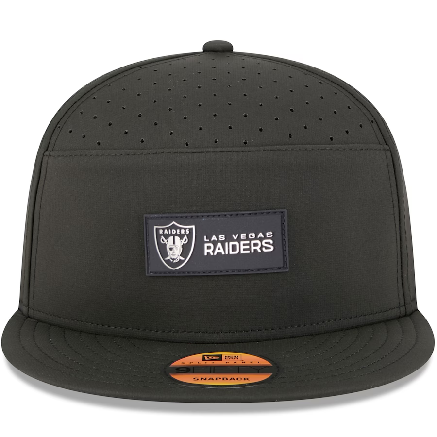 LAS VEGAS RAIDERS YOUTH 2025 NFL SIDELINE 9FIFTY SPLIT SNAPBACK HAT - BLACK