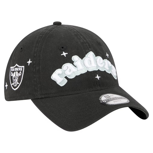 LAS VEGAS RAIDERS YOUTH CHEER 9TWENTY ADJUSTABLE HAT - BLACK