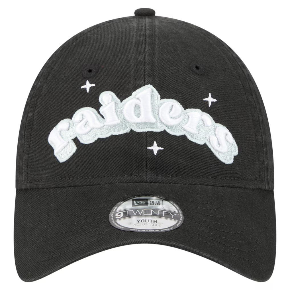 LAS VEGAS RAIDERS YOUTH CHEER 9TWENTY ADJUSTABLE HAT - BLACK