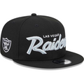 LAS VEGAS RAIDERS YOUTH EVERGREEN SCRIPT 9FIFTY SNAPBACK HAT - BLACK