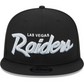 LAS VEGAS RAIDERS YOUTH EVERGREEN SCRIPT 9FIFTY SNAPBACK HAT - BLACK