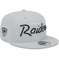 LAS VEGAS RAIDERS YOUTH EVERGREEN SCRIPT 9FIFTY SNAPBACK HAT - RETRO