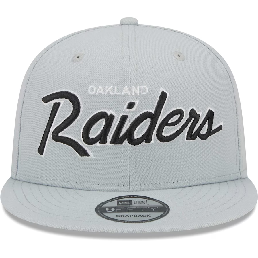 LAS VEGAS RAIDERS YOUTH EVERGREEN SCRIPT 9FIFTY SNAPBACK HAT - RETRO