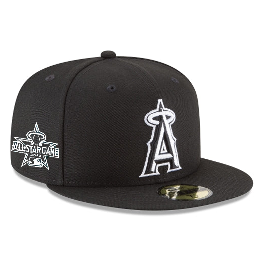 Los Angeles Angels Sidepatch 2010 All-Star Game 59FIFTY Fitted Hat - Black/ White Blk 2010 / 7 3/4