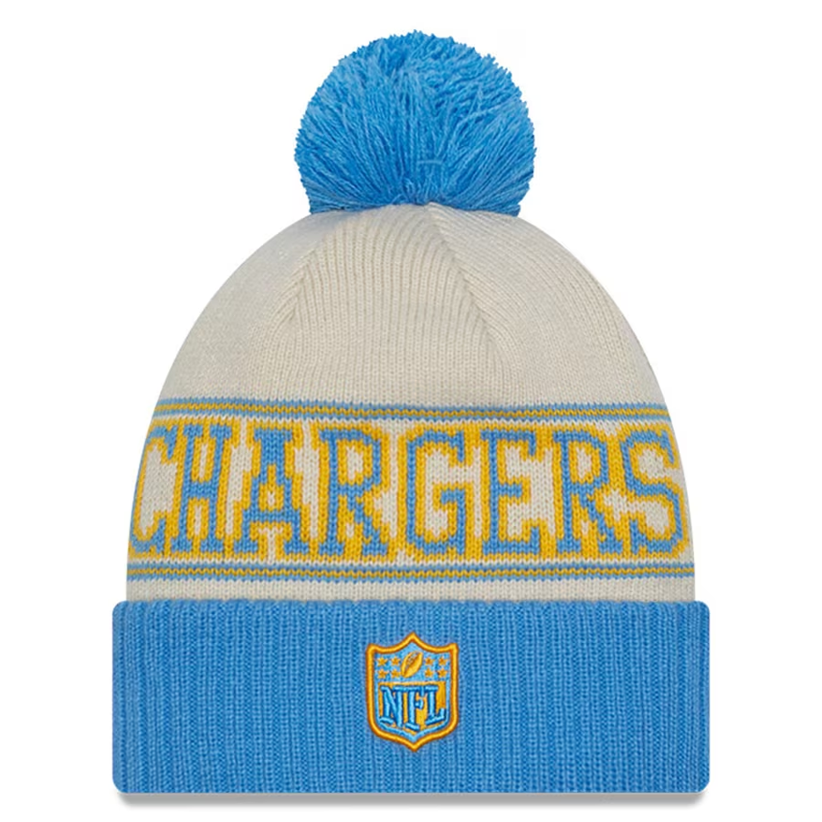 LOS ANGELES CHARGERS 2023 NFL SIDELINE CUFFED KNIT WITH POM - HISTORIC