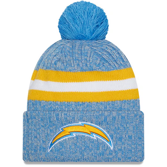 LOS ANGELES CHARGERS 2023 NFL SIDELINE CUFFED KNIT WITH POM
