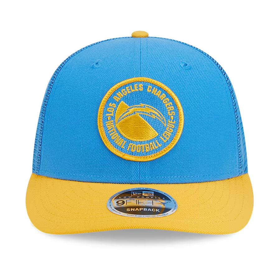 Men's New Era Powder Blue/Gold Los Angeles Chargers 2023 Sideline Low Profile 9FIFTY Snapback Hat