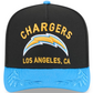 LOS ANGELES CHARGERS 2025 NFL DRAFT 9FIFTY A-FRAME SNAPBACK HAT - BLACK/BLUE