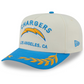 LOS ANGELES CHARGERS 2025 NFL DRAFT 9FIFTY A-FRAME SNAPBACK HAT - CHROME WHITE/POWDER BLUE