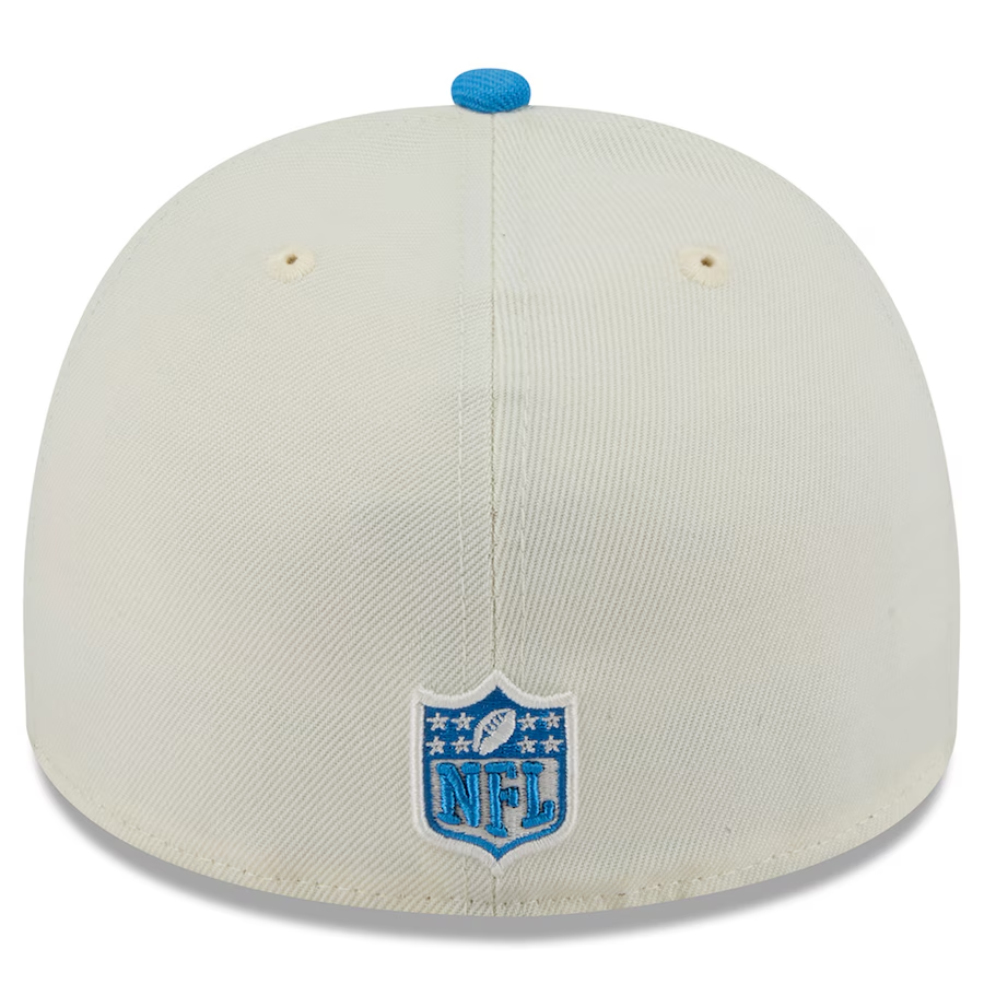 LOS ANGELES CHARGERS 2025 NFL DRAFT A-FRAME 59FIFTY FITTED HAT - CHROME WHITE/POWDER BLUE