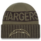 LOS ANGELES CHARGERS 2025 NFL SALUTE TO SERVICE CUFFED KNIT BEANIE - DARK GREEN
