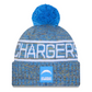 LOS ANGELES CHARGERS 2025 NFL SIDELINE COLD WEATHER CUFFED KNIT WITH POM - POWDER BLUE