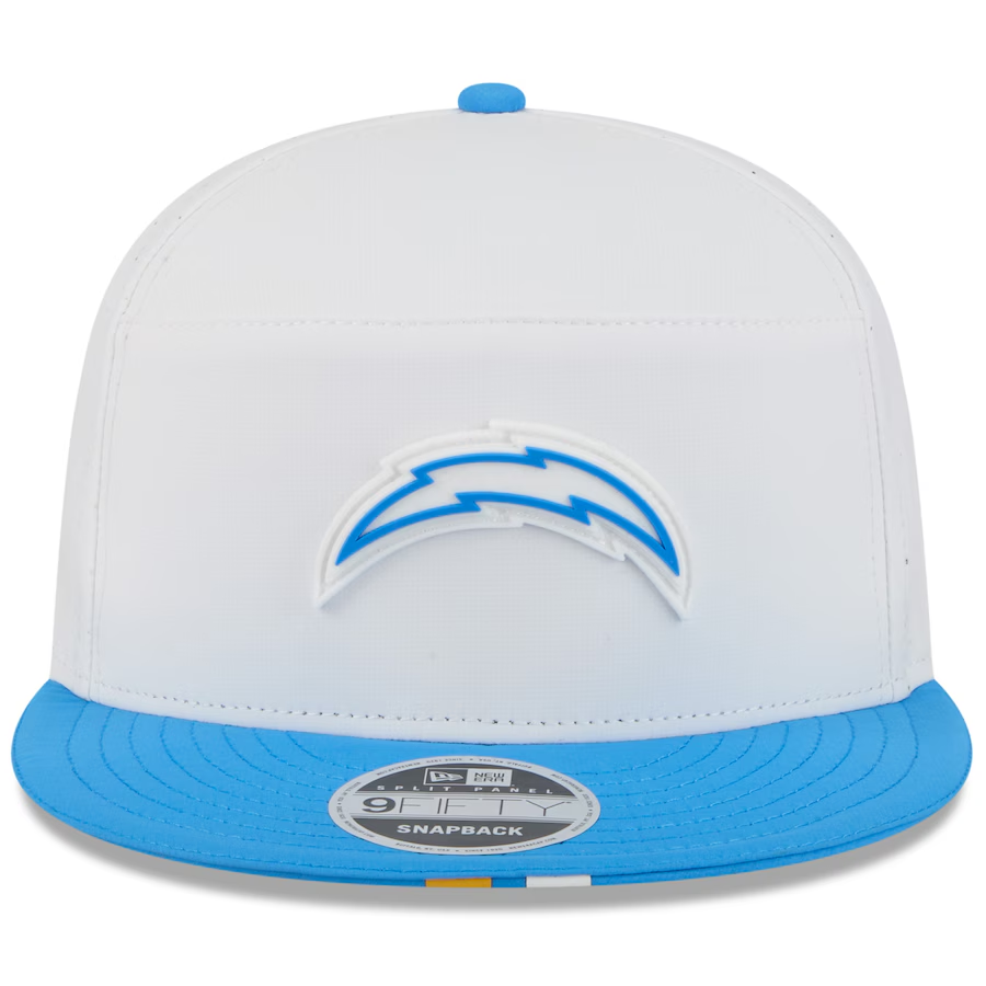 LOS ANGELES CHARGERS 2025 NFL TRAINING CAMP 9FIFTY SPLIT PANEL SNAPBACK HAT - WHITE