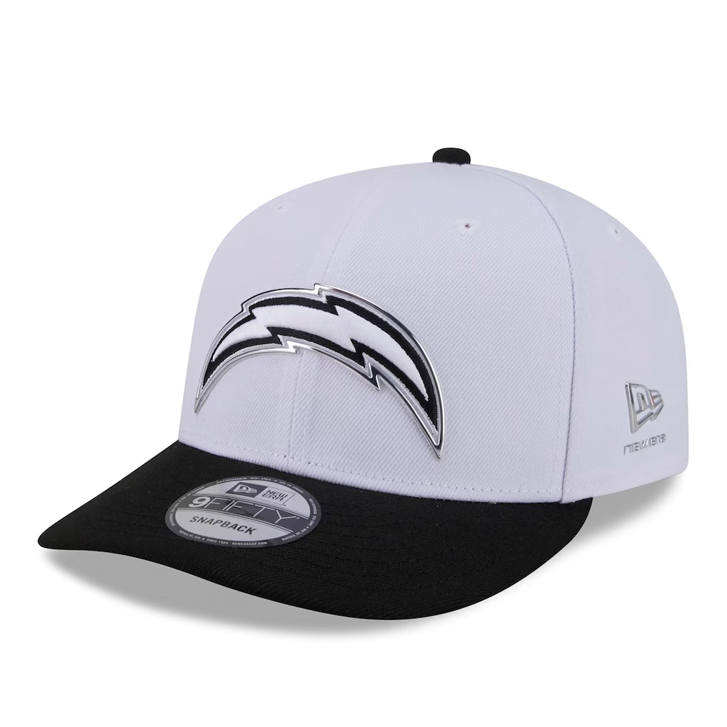 LOS ANGELES CHARGERS 2026 NFL DRAFT CASUAL CLASSIC ADJUSTABLE HAT - WHITE/BLACK