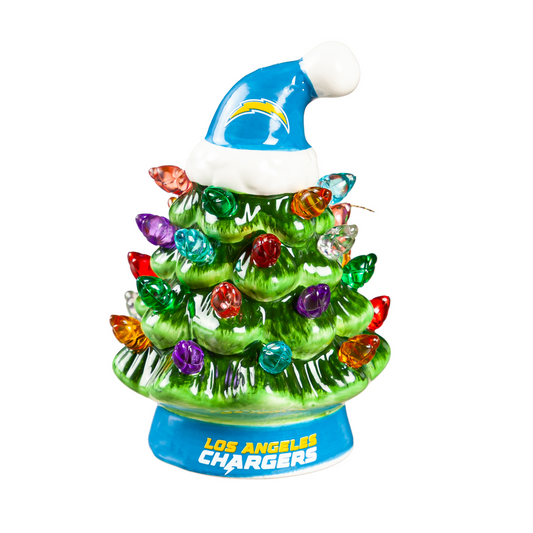 LOS ANGELES CHARGERS 4" MINI LED TABLETOP CHRISTMAS TREE