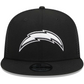 LOS ANGELES CHARGERS EVERGREEN TRUCKER 9FIFTY SNAPBACK HAT - BLACK/WHITE