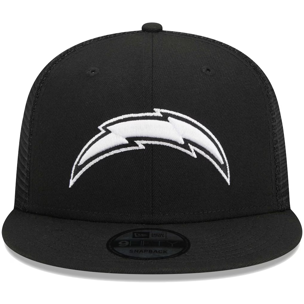 LOS ANGELES CHARGERS EVERGREEN TRUCKER 9FIFTY SNAPBACK HAT - BLACK/WHITE