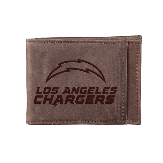 LOS ANGELES CHARGERS FRONT POCKET SLIM CARD HOLDER WITH RFID BLOCKING