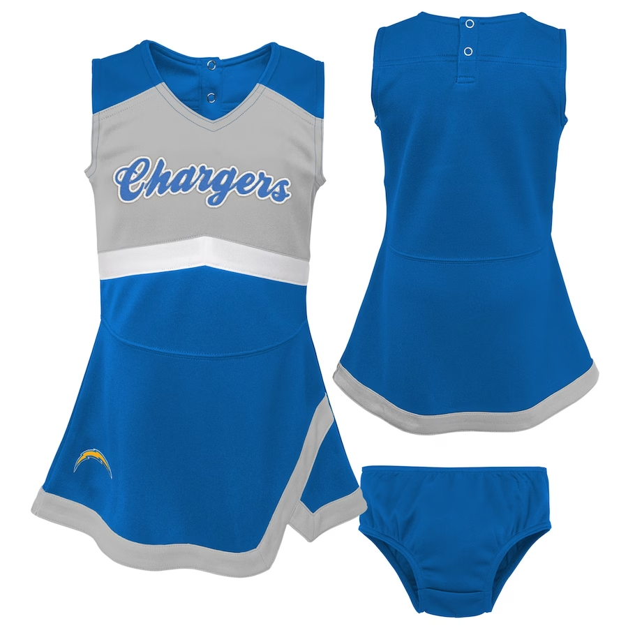 LOS ANGELES CHARGERS GIRLS CHEER CAPTAIN SET WITH BLOOMERS