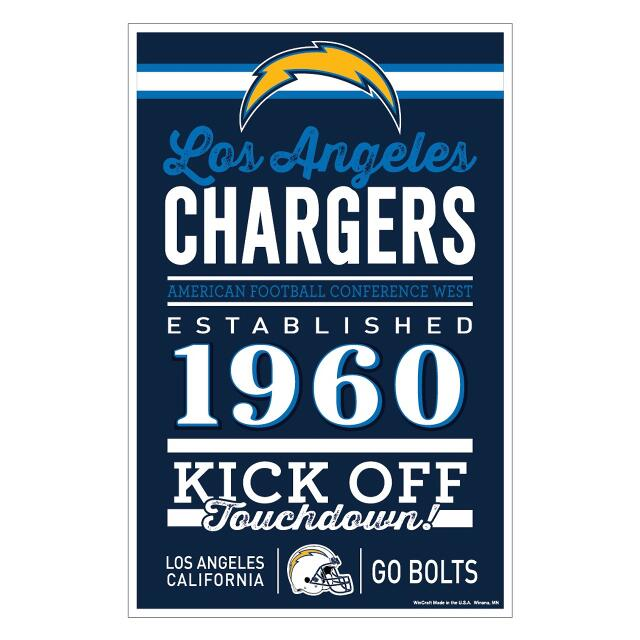 LOS ANGELES CHARGERS HOME WORDAGE 11X17 CARTEL DE PARED