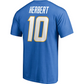 LOS ANGELES CHARGERS JUSTIN HERBERT MEN'S PLAYER ICON NAME & NUMBER T-SHIRT