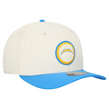 LOS ANGELES CHARGERS LOYAL CORDUROY 9SEVENTY STRETCH-SNAP ADJUSTABLE HAT - CHROME WHITE/POWDER BLUE