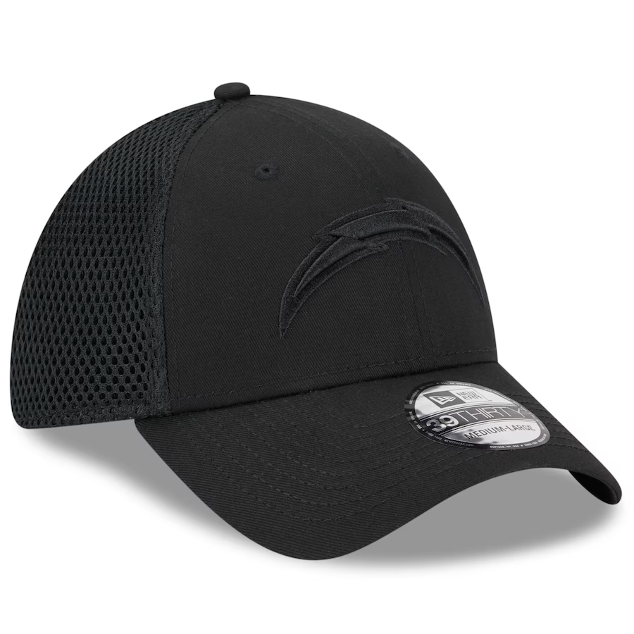 LOS ANGELES CHARGERS MAIN NEO 39THIRTY FLEX FIT HAT - BLACK/BLACK