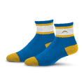 LOS ANGELES CHARGERS MEN'S FOR BARE FEET CUFF STRIPE SOCKS