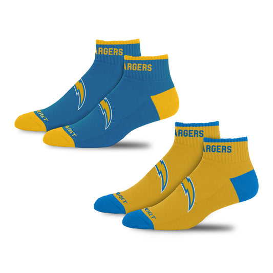 LOS ANGELES CHARGERS MEN'S FRONT AND CENTER 2-PACK SOCKS