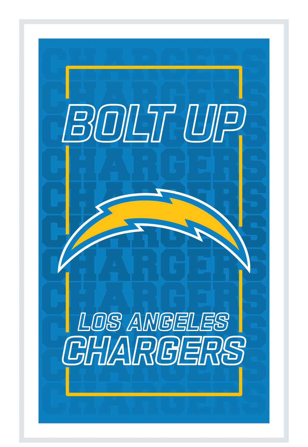 LOS ANGELES CHARGERS RECTANGLE NEOLITE LED WALL DECOR