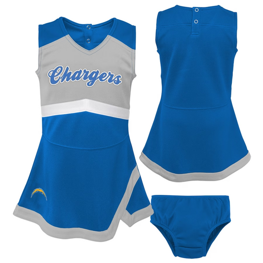LOS ANGELES CHARGERS TODDLER CHEER CAPTAIN SET WITH BLOOMERS
