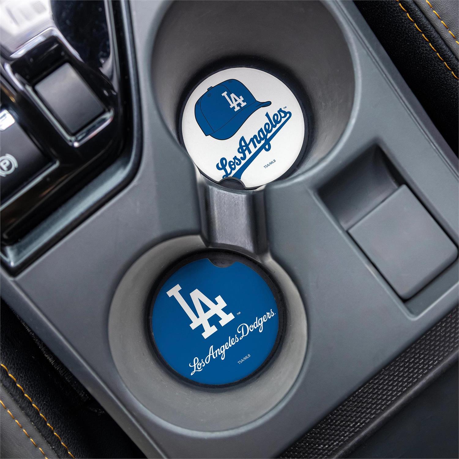 LOS ANGELES DODGERS 2-PIECE CAR COASTER SET