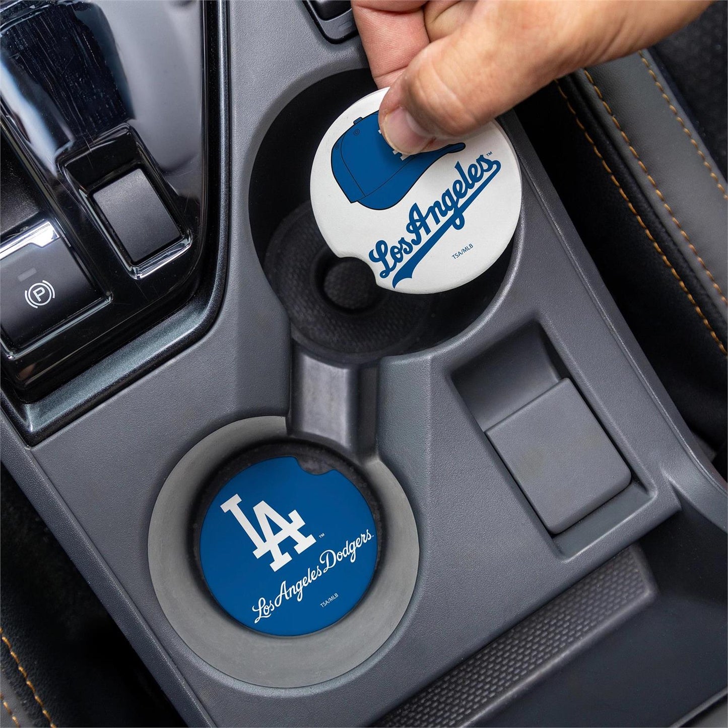 LOS ANGELES DODGERS 2-PIECE CAR COASTER SET