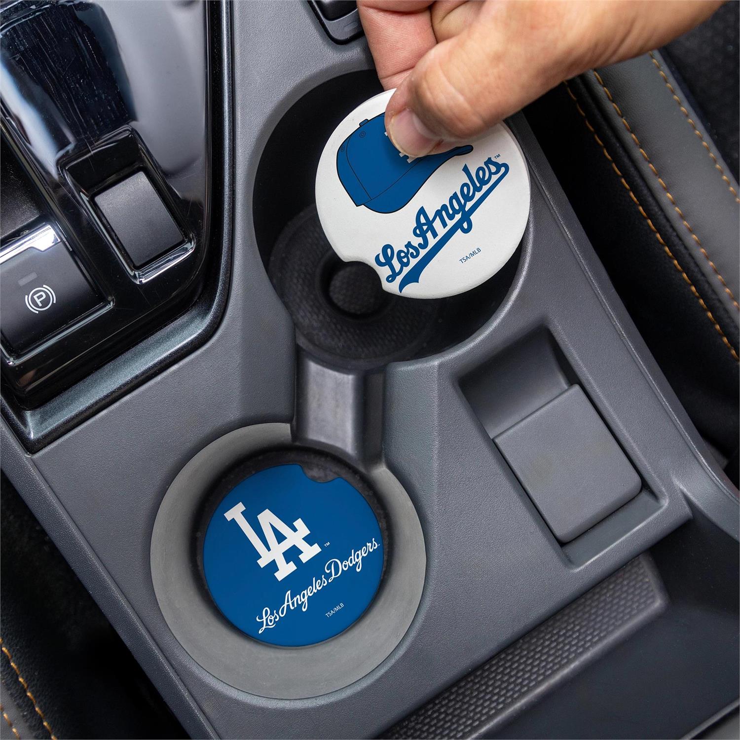 LOS ANGELES DODGERS 2-PIECE CAR COASTER SET