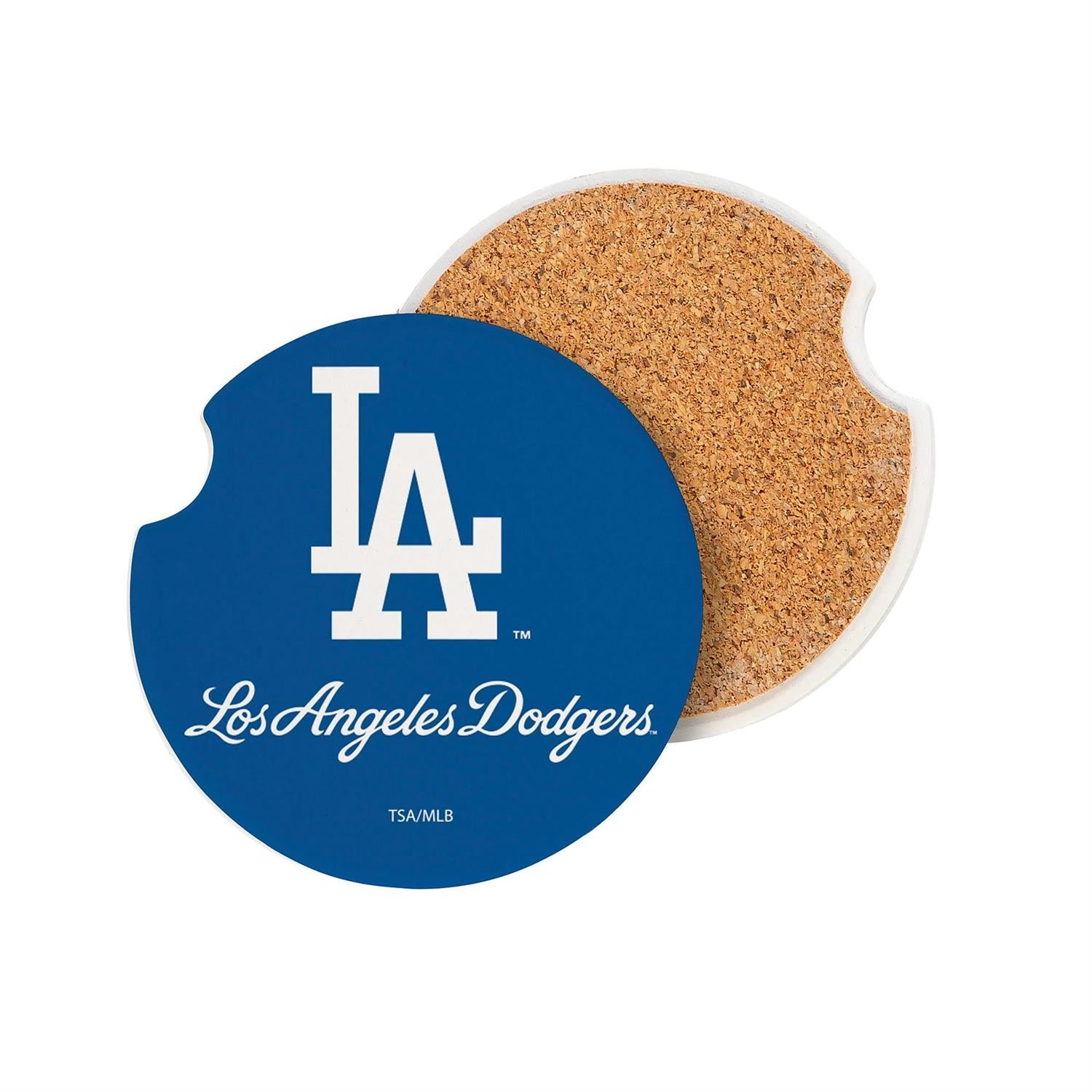 LOS ANGELES DODGERS 2-PIECE CAR COASTER SET