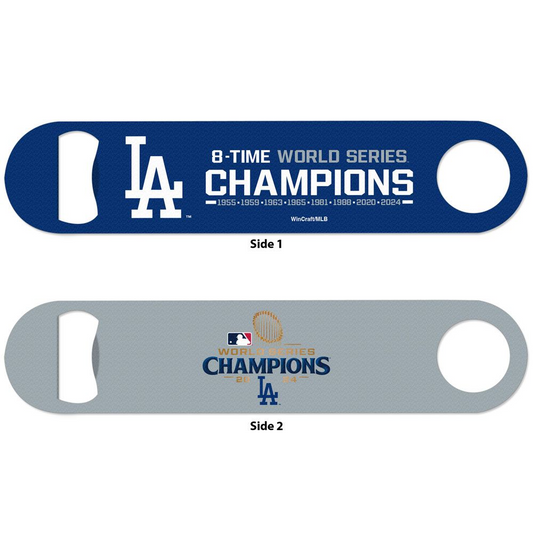 LOS ANGELES DODGERS 2024 WORLD SERIES CHAMPIONS 2-SIDED METAL BOTTLE OPENER